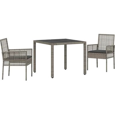 VIDAXL Gartentisch-Set - Modern Grau, Stahlrahmen, 2 Sitze VIDAXL Gartentisch-Set - Modern Grau, Stahlrahmen, 2 Sitze