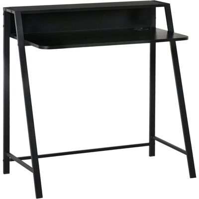 HOMCOM Schreibtisch mit Ablagefach Kabeldurchlass Metall Schwarz 84 x 45 x 85 cm HOMCOM Schreibtisch mit Ablagefach Kabeldurchlass Metall Schwarz 84 x 45 x 85 cm