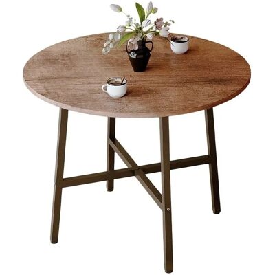 Rebiko Industrieller Runder Couchtisch Für Das Wohnzimmer Retro-Braun Loft-Vintage Rebiko Industrieller Runder Couchtisch Für Das Wohnzimmer Retro-Braun Loft-Vintage