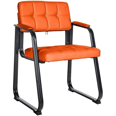 DELUKE Besucherstuhl LONDON Kunstleder Orange 59x58x84cm Konferenzstuhl Wartezimmerstuhl Bürostuhl DELUKE Besucherstuhl LONDON Kunstleder Orange 59x58x84cm Konferenzstuhl Wartezimmerstuhl Bürostuhl