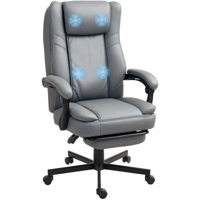HOMCOM Bürostuhl mit Massagefunktion Mikrofaser-Stoff Schaumstoff 69L x 64B x 112-120H cm Grau HOMCOM Bürostuhl mit Massagefunktion Mikrofaser-Stoff Schaumstoff 69L x 64B x 112-120H cm Grau