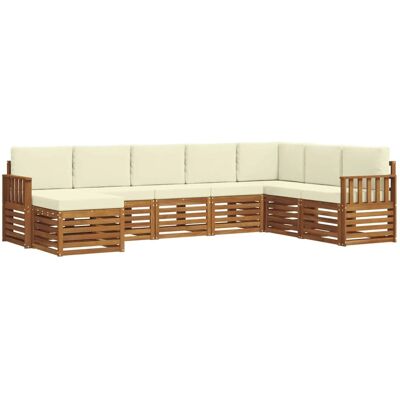 vidaXL Sofagarnituren 8 Tlg Natur und Creme Massivholz Akazie 3375280 vidaXL Sofagarnituren 8 Tlg Natur und Creme Massivholz Akazie 3375280