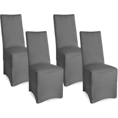 Beautissu Leona Stuhlhusse 95x45cm Anthrazit Stretch Bankett 4tlg Beautissu Leona Stuhlhusse 95x45cm Anthrazit Stretch Bankett 4tlg