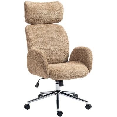 HOMCOM Office Chair Polyester 75L x 65B x 115-123H cm Braun HOMCOM Office Chair Polyester 75L x 65B x 115-123H cm Braun