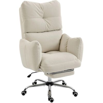 HOMCOM Office Chair Schneeflanellstoff Metall 73L x 73B x 111-119H cm Cremeweiß HOMCOM Office Chair Schneeflanellstoff Metall 73L x 73B x 111-119H cm Cremeweiß