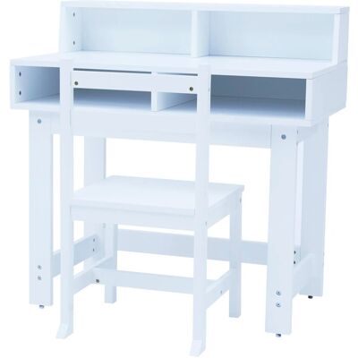Teamson Kids Kinder Holzschreiber Stühle Set mit Aufbewahrung auf dem Tisch Weiß Teamson Kids Kinder Holzschreiber Stühle Set mit Aufbewahrung auf dem Tisch Weiß