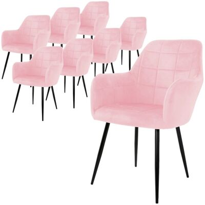 ECD Germany 8Er Set Esszimmerstühle mit Rücken- und Armlehnen Rosa Stühle ECD Germany 8Er Set Esszimmerstühle mit Rücken- und Armlehnen Rosa Stühle