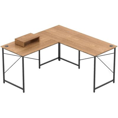 Costway Schreibtisch L-Form Reversibler Eckschreibtisch Ecktisch Natur Costway Schreibtisch L-Form Reversibler Eckschreibtisch Ecktisch Natur
