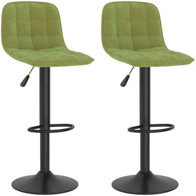 Vidaxl Verstellbare Samtvelour Barhocker - 2 Stück, Hellgrün Vidaxl Verstellbare Samtvelour Barhocker - 2 Stück, Hellgrün