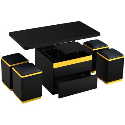 okwish Couchtisch Modern/Höhenverstellbar/Klappbar Esstisch Wohnzimmermöbel 100 × 50 cm Schwarz okwish Couchtisch Modern/Höhenverstellbar/Klappbar Esstisch Wohnzimmermöbel 100 × 50 cm Schwarz