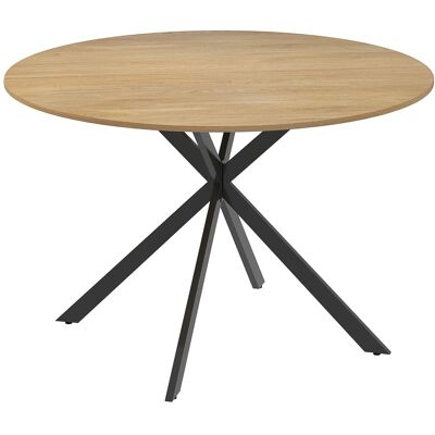HOMCOM Esstisch Spanplatte Stahl 120L x 120B x 75H cm Eiche HOMCOM Esstisch Spanplatte Stahl 120L x 120B x 75H cm Eiche