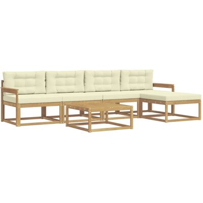 vidaXL Outdoor-Sofagarnitur 6 Stk Weiß und Creme 79 x 79 x 37 cm 3386329 vidaXL Outdoor-Sofagarnitur 6 Stk Weiß und Creme 79 x 79 x 37 cm 3386329