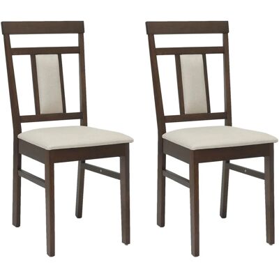 vidaXL Esszimmerstuhl 2 Stk Hellbraun und Hell Massives Gummiholz 42020501 vidaXL Esszimmerstuhl 2 Stk Hellbraun und Hell Massives Gummiholz 42020501