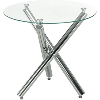 HOMCOM Esstisch für 4 Personen Stahl Transparent Ø80 x 74 cm HOMCOM Esstisch für 4 Personen Stahl Transparent Ø80 x 74 cm
