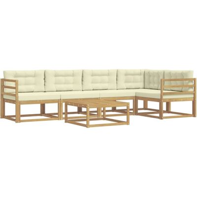 vidaXL Outdoor-Sofagarnitur 6 Stk Weiß und Creme 79 x 79 x 37 cm 3386464 vidaXL Outdoor-Sofagarnitur 6 Stk Weiß und Creme 79 x 79 x 37 cm 3386464