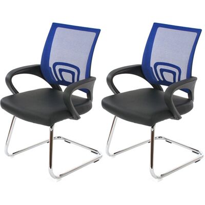 Proregal 2er-Set Konferenzstuhl Mit Lehne Stylisch HxBxT 92x57x59 cm Sitzhöhe 44cm Kunstleder Blau Besucherstuhl Proregal 2er-Set Konferenzstuhl Mit Lehne Stylisch HxBxT 92x57x59 cm Sitzhöhe 44cm Kunstleder Blau Besucherstuhl