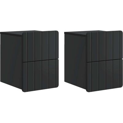 vidaXL Wandmontierter Nachttisch 2 Stk Schwarz 33 x 34,5 x 43 cm 898298 vidaXL Wandmontierter Nachttisch 2 Stk Schwarz 33 x 34,5 x 43 cm 898298