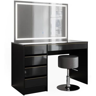 Vicco Sherry Schminktisch - LED-Spiegel, Hocker, 120cm Vicco Sherry Schminktisch - LED-Spiegel, Hocker, 120cm