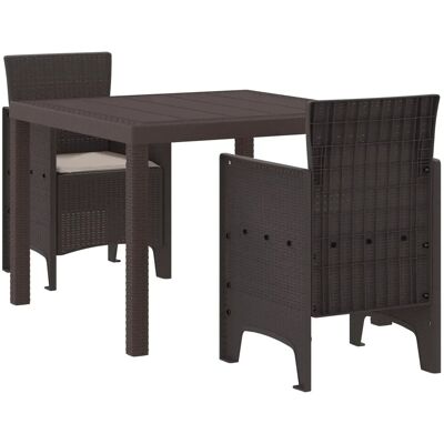 Vidaxl - 3-Tlg. - Dunkelbraun - Polypropylene - Gartentischset Vidaxl - 3-Tlg. - Dunkelbraun - Polypropylene - Gartentischset