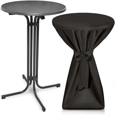 Beautissu Bellini Stehtisch ø 80cm Grau mit Premium Stehtischhusse ø 80cm Schwarz Beautissu Bellini Stehtisch ø 80cm Grau mit Premium Stehtischhusse ø 80cm Schwarz