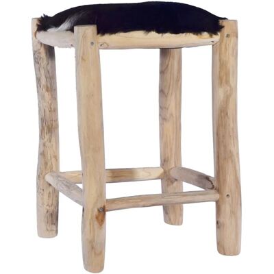 vidaXL Barhocker Echtes Ziegenfell und Teak Massivholz 288810 vidaXL Barhocker Echtes Ziegenfell und Teak Massivholz 288810