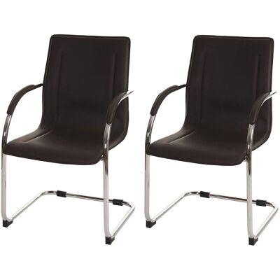PROREGAL Konferenzstuhl 2er-Set Sammy 93x56x56cm Sitzhöhe 47cm Besucherstuhl Freischwinger Braun PROREGAL Konferenzstuhl 2er-Set Sammy 93x56x56cm Sitzhöhe 47cm Besucherstuhl Freischwinger Braun