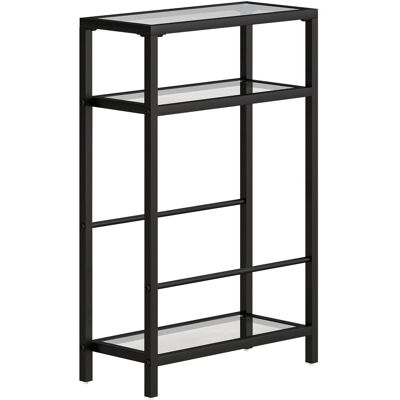 HOMCOM Beistelltisch Stahl Hartglas 40L x 18B x 62H cm Schwarz HOMCOM Beistelltisch Stahl Hartglas 40L x 18B x 62H cm Schwarz