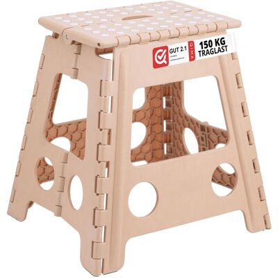 Relaxdays Klapphocker XL Kunststoff Beige Faltbar 39 cm x 39 cm x 32 cm 1,5 kg Relaxdays Klapphocker XL Kunststoff Beige Faltbar 39 cm x 39 cm x 32 cm 1,5 kg