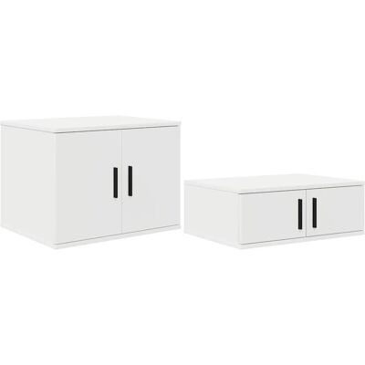 VidaXL Weißes MDF Nachttisch - Geräumiger Schublade - Elegantes Design - Für Innen VidaXL Weißes MDF Nachttisch - Geräumiger Schublade - Elegantes Design - Für Innen