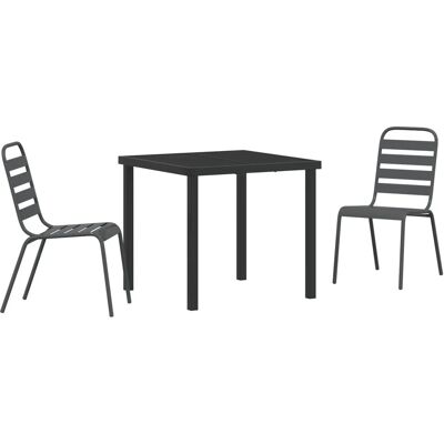 vidaXL Garten Essgruppe 3-Tlg Dunkelgrau Stahl 3379296 vidaXL Garten Essgruppe 3-Tlg Dunkelgrau Stahl 3379296
