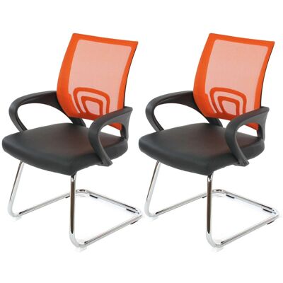 Proregal 2er-Set Konferenzstuhl Mit Lehne Stylisch HxBxT 92x57x59 cm Sitzhöhe 44cm Kunstleder Orange Besucherstuhl Proregal 2er-Set Konferenzstuhl Mit Lehne Stylisch HxBxT 92x57x59 cm Sitzhöhe 44cm Kunstleder Orange Besucherstuhl