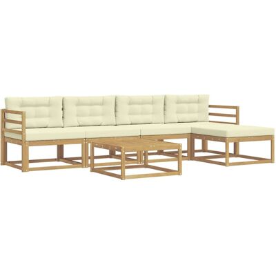 vidaXL Outdoor-Sofagarnitur 6 Stk Weiß und Creme 79 x 79 x 37 cm 3386324 vidaXL Outdoor-Sofagarnitur 6 Stk Weiß und Creme 79 x 79 x 37 cm 3386324