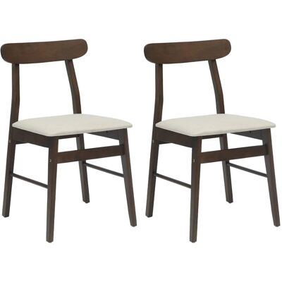 vidaXL Esszimmerstuhl 2 Stk Dunkelbraun und Hell Massives Gummiholz 42020483 vidaXL Esszimmerstuhl 2 Stk Dunkelbraun und Hell Massives Gummiholz 42020483