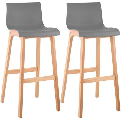 CLP Hoover Natura 2er Set Barhocker - Kunststoff & Holz - Modernes Design CLP Hoover Natura 2er Set Barhocker - Kunststoff & Holz - Modernes Design