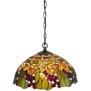 Dapo Decken Pendelleuchte Tiffany Corina 1-Flammig 42cm E27 Metall Glas IP20 Dapo Decken Pendelleuchte Tiffany Corina 1-Flammig 42cm E27 Metall Glas IP20
