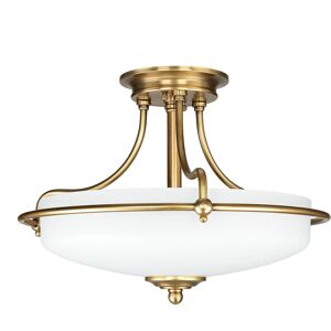 Licht-Erlebnisse Deckenleuchte Jugendstil Glas Metall Ø 42,2 cm 3x E27 in Messing Antik Creme Licht-Erlebnisse Deckenleuchte Jugendstil Glas Metall Ø 42,2 cm 3x E27 in Messing Antik Creme