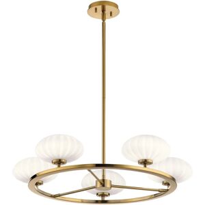 Licht-Erlebnisse Kronleuchter mit LED G9 Leuchtmittel Ø 71 cm Metall Glas in Gold Weiß 3000 K IP44 Licht-Erlebnisse Kronleuchter mit LED G9 Leuchtmittel Ø 71 cm Metall Glas in Gold Weiß 3000 K IP44