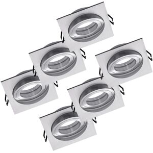 Oktaplex lighting Oktaplex 6er Set Einbauleuchte Aluminium Lyon Schwenkbar für LED-Module Deckenspot Silber Eckig Oktaplex lighting Oktaplex 6er Set Einbauleuchte Aluminium Lyon Schwenkbar für LED-Module Deckenspot Silber Eckig