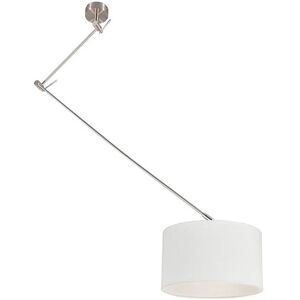 Qazqa Modern Pendelleuchte Höhenverstellbar - Weiß - Deckenlampe Qazqa Modern Pendelleuchte Höhenverstellbar - Weiß - Deckenlampe