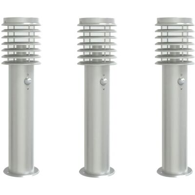 vidaXL Außenbodenlampe 3 Stück Sensor Edelstahl Wetterfest - Außenbodenleuchte vidaXL Außenbodenlampe 3 Stück Sensor Edelstahl Wetterfest - Außenbodenleuchte