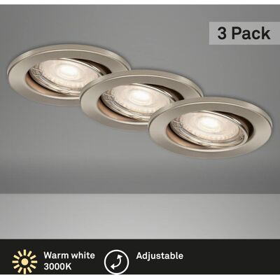 BRILONER LED Einbaustrahler - Ø 8,6 cm, 5 W, Mattnickel BRILONER LED Einbaustrahler - Ø 8,6 cm, 5 W, Mattnickel
