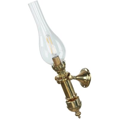 Licht-Erlebnisse Wandlampe Glas Messing Massiv E14 44 cm Hoch Jugendstil Licht-Erlebnisse Wandlampe Glas Messing Massiv E14 44 cm Hoch Jugendstil