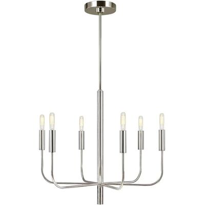 Licht-Erlebnisse Kronleuchter Metall E14 61 cm Breit in Nickel Poliert Jugendstil Licht-Erlebnisse Kronleuchter Metall E14 61 cm Breit in Nickel Poliert Jugendstil
