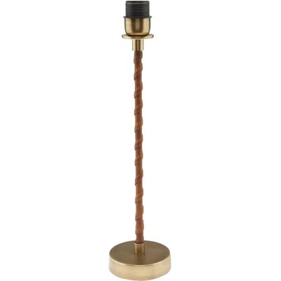 PR Home Nora Hochwertige Tischlampe im Antik Messing Look aus Metall mit Kunstleder E27 11x46x11cm PR Home Nora Hochwertige Tischlampe im Antik Messing Look aus Metall mit Kunstleder E27 11x46x11cm