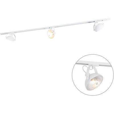 Qazqa Weißes Magnax System mit verstellbaren Spotlights - 3 Lichter Qazqa Weißes Magnax System mit verstellbaren Spotlights - 3 Lichter