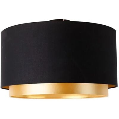 QAZQA Moderne Deckenleuchte Schwarz Gold Duo Schirm 47cm - COMBI QAZQA Moderne Deckenleuchte Schwarz Gold Duo Schirm 47cm - COMBI