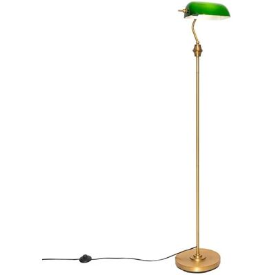 QAZQA Klassische Notar Stehlampe Bronze mit Grünem Glas Banker QAZQA Klassische Notar Stehlampe Bronze mit Grünem Glas Banker