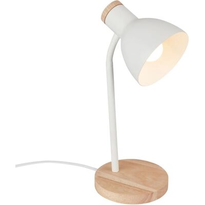 Brilo Tischleuchte Prep Weiß-Holzfarben Ø 14 cm x 38 cm Brilo Tischleuchte Prep Weiß-Holzfarben Ø 14 cm x 38 cm