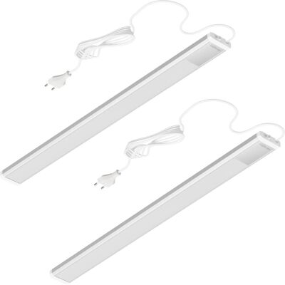 Oktaplex lighting Oktaplex 2er Set Aluminium Unterbauleuchte Neutralweiß 4000K Küchenlicht 57,5cm 800 Lm Schrankbeleuchtung mit Schalter Oktaplex lighting Oktaplex 2er Set Aluminium Unterbauleuchte Neutralweiß 4000K Küchenlicht 57,5cm 800 Lm Schrankbeleuchtung mit Schalter