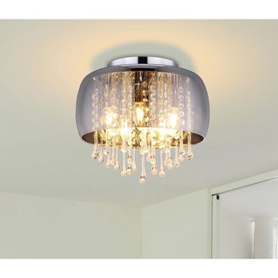 Globo Lighting KALLA Chrom-Deckenleuchte - Rauchglas, 5 x E14 Globo Lighting KALLA Chrom-Deckenleuchte - Rauchglas, 5 x E14